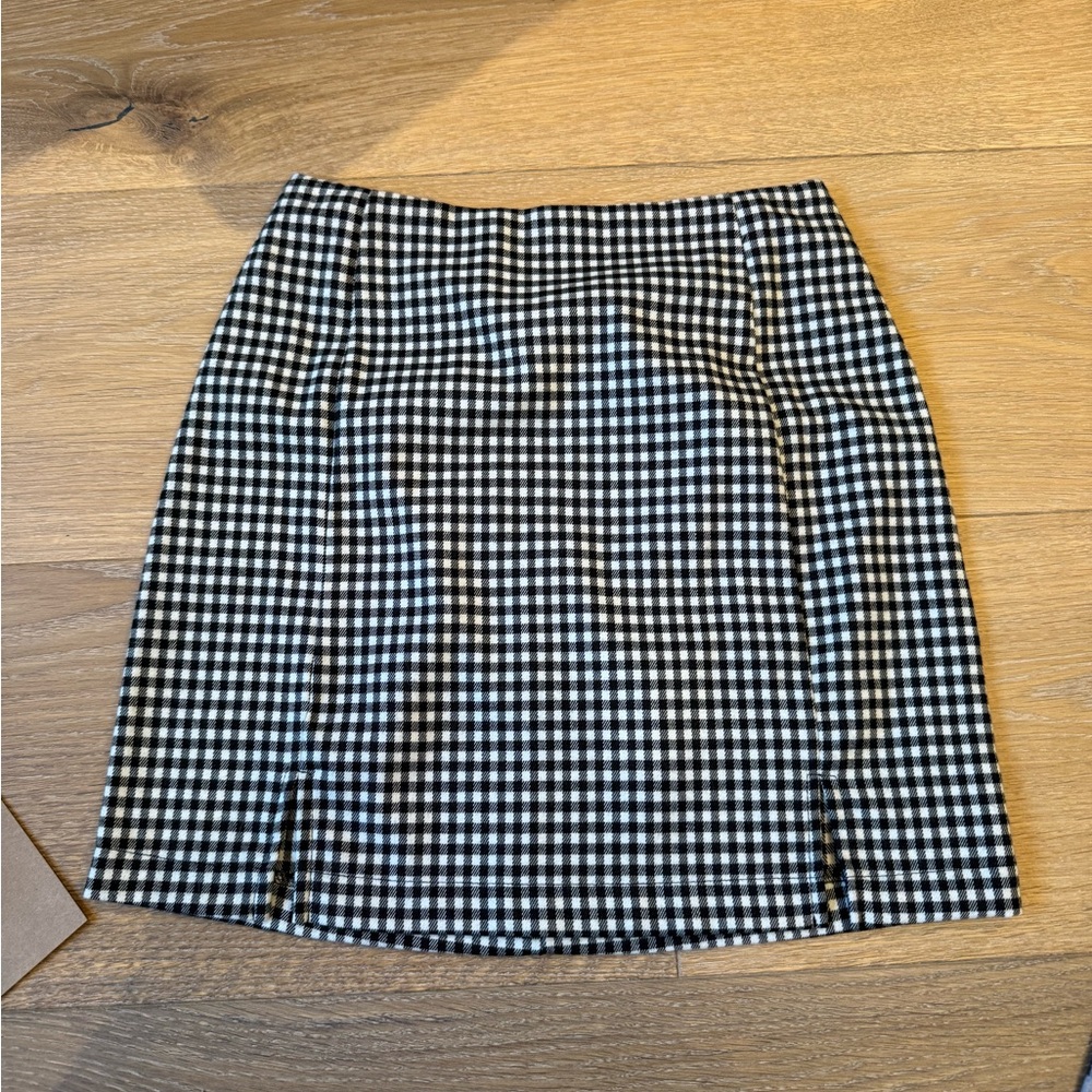 black and white gingham skirt